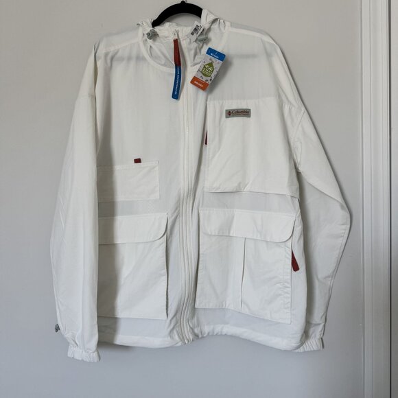Columbia Mens Cove Beach Windbreaker Relaxed Fit White NWT Large - Picture 1 of 10